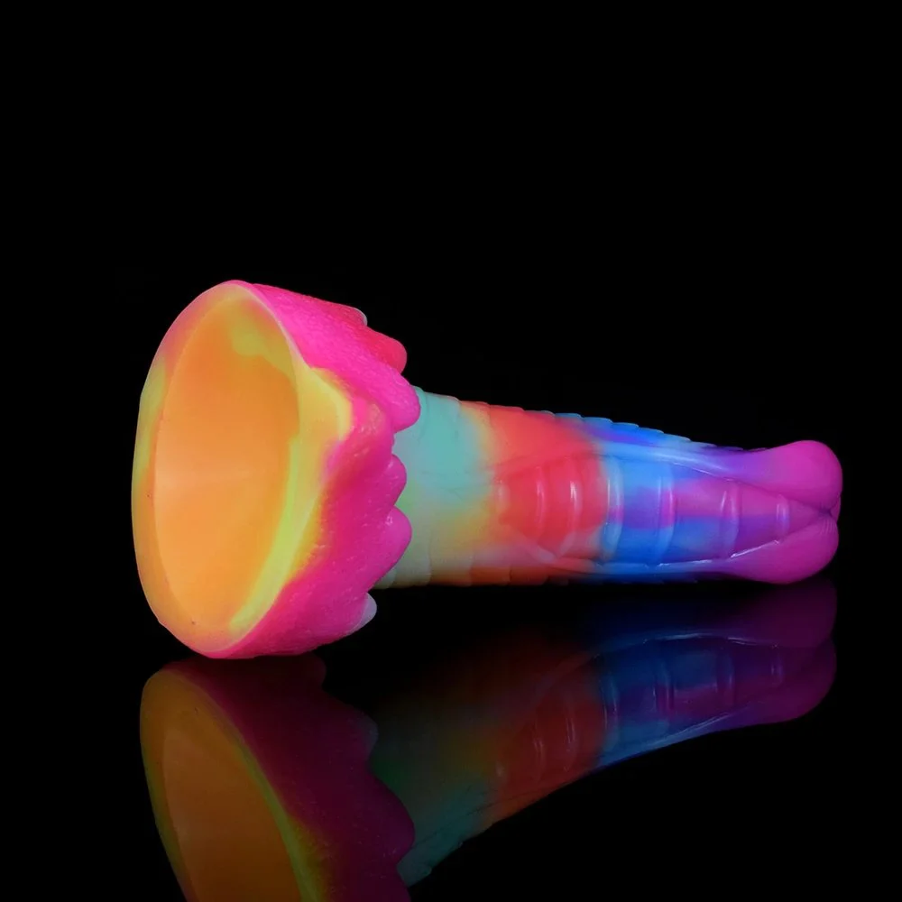 Style Luminous Sction Cup Anal Plug Soft Rubber Realistic Sex Toy for Male Female