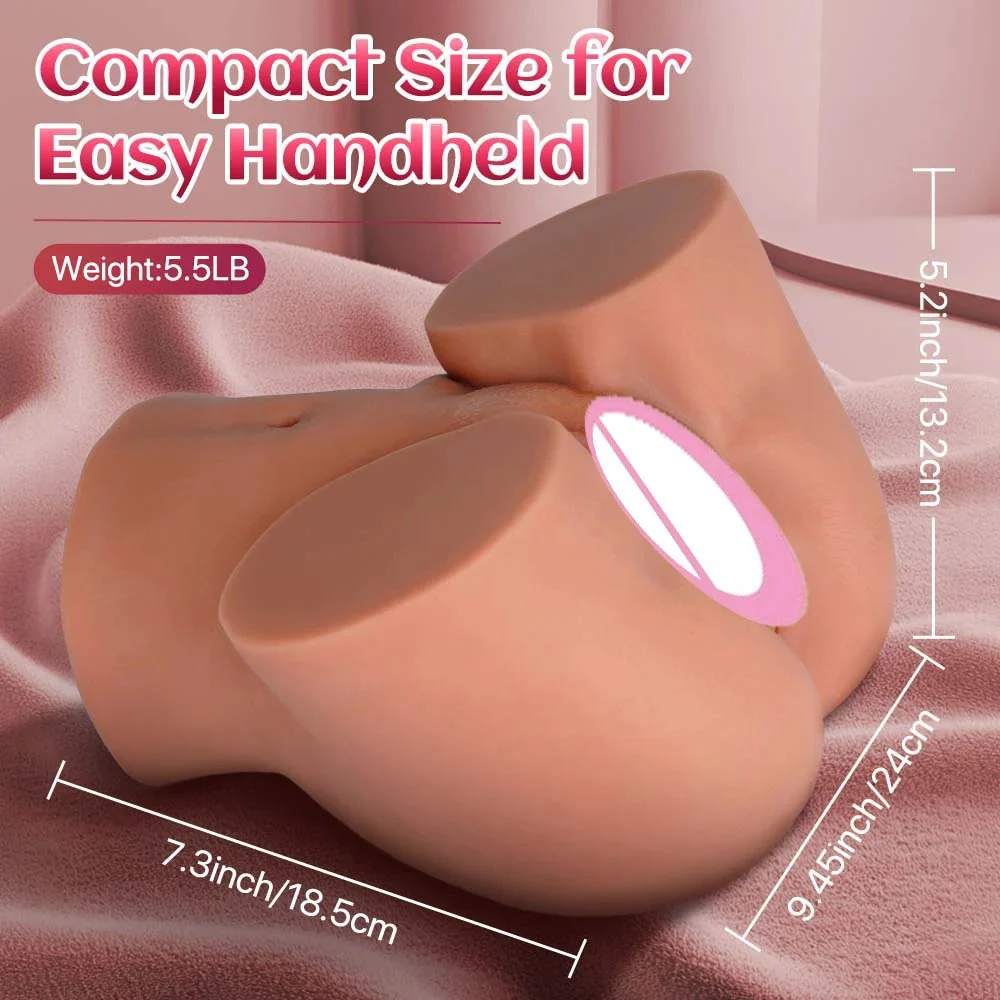10-Frequency Vibration APP-Controlled Lifelike TPE Vagina Half-Length Inverted Sex Doll Big Ass Silicone Masturbation