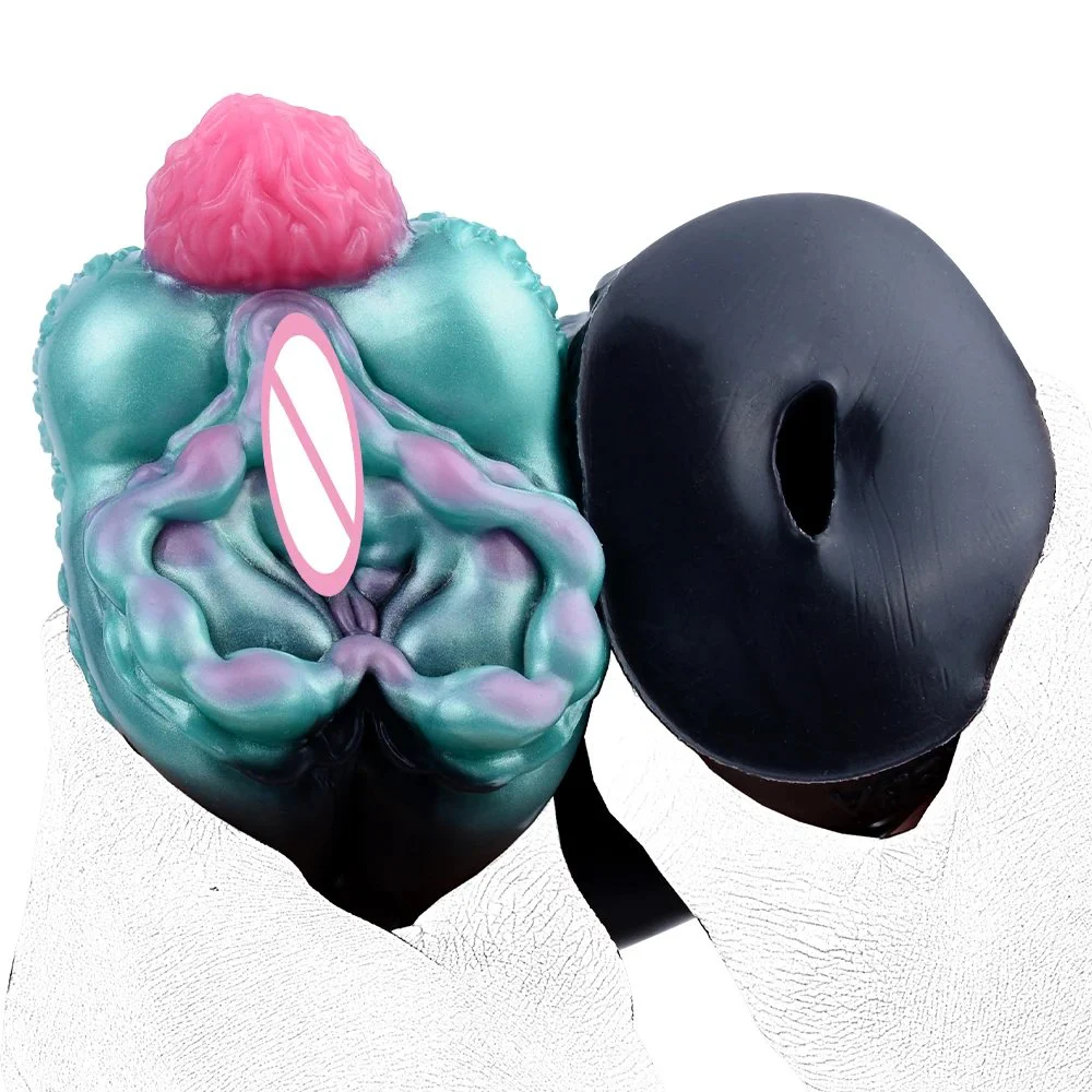 Artificial Wildebeest Vagina Pocket Men Masturbators Silicone Penis Trainer Pocket Pussy Realistic Vagina Toys for Mena