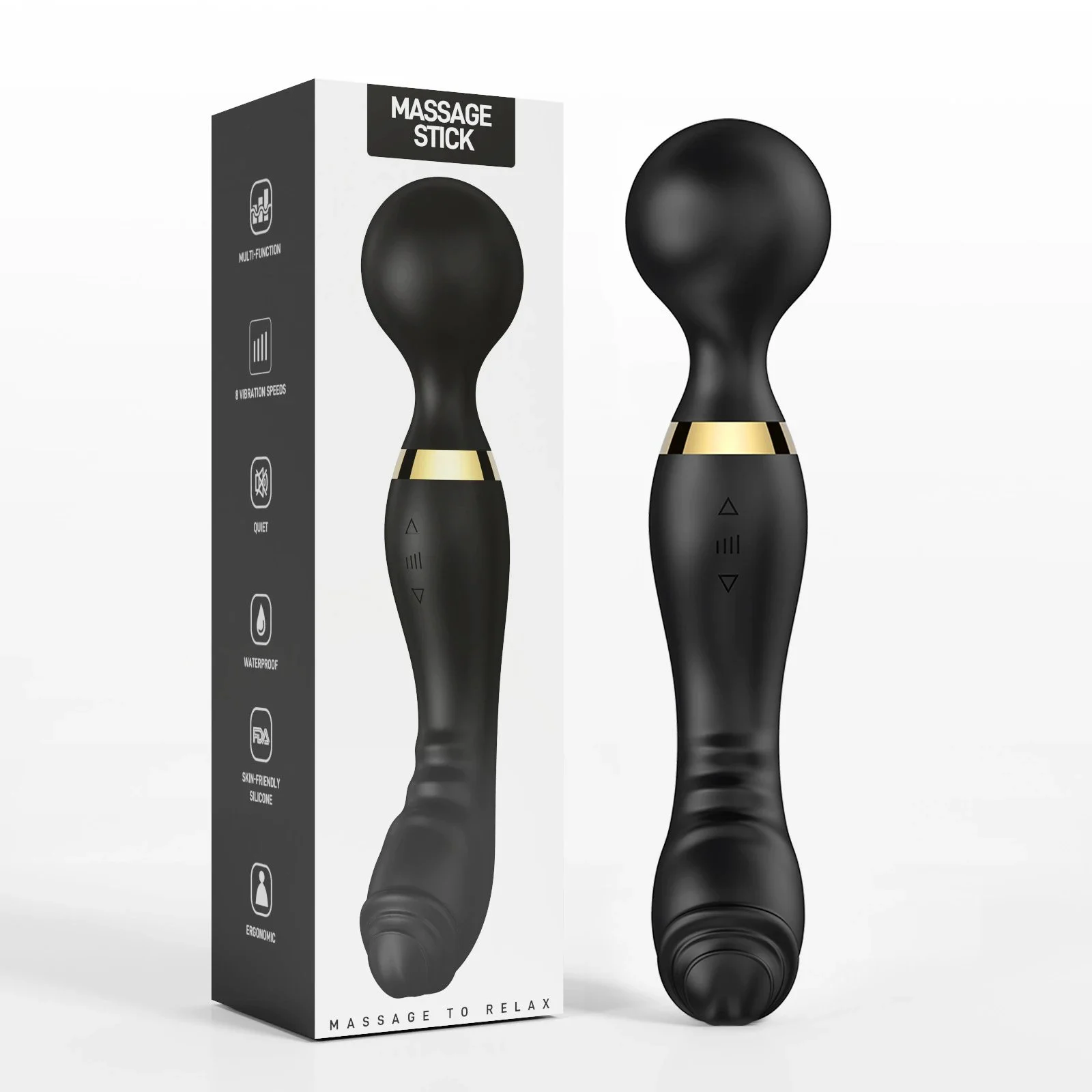 20 Modes Waterproof USB Handheld Sexual Tools Double Heads Body Massager Sex Toy AV Wand Vibrator for Women