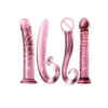 Transparent Glass Anal Plug Adult Sex Toys for Men Women Pink Penis Dildos Curved Crystal Glass Dildo