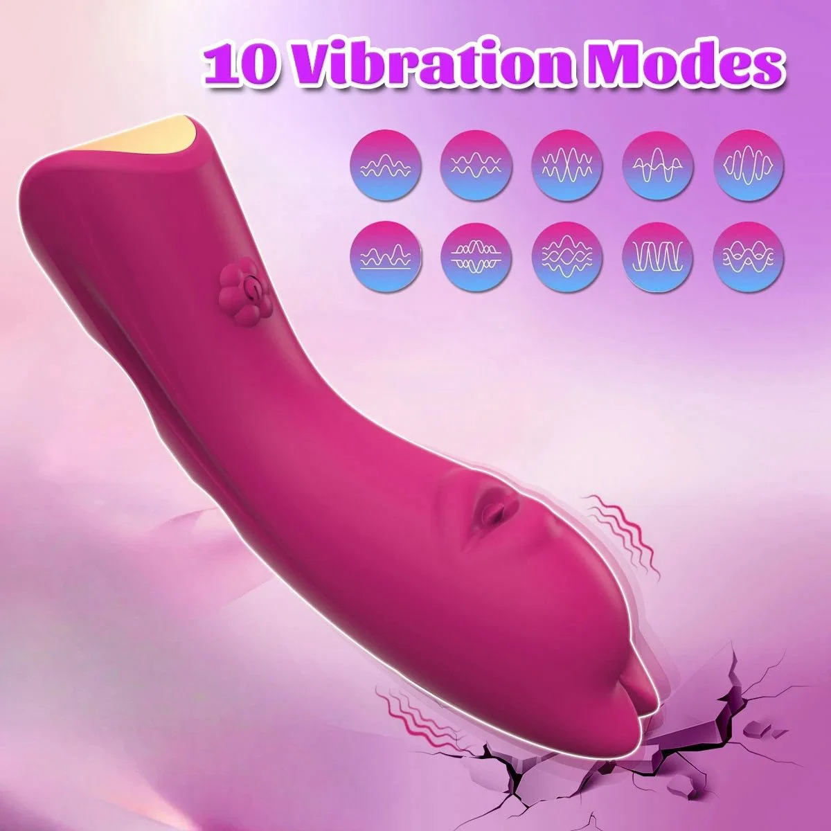 Silicone Vibrating 10-Speed Finger Sleeve for Couple Lesbian Masturbation and Massage Sex Toy