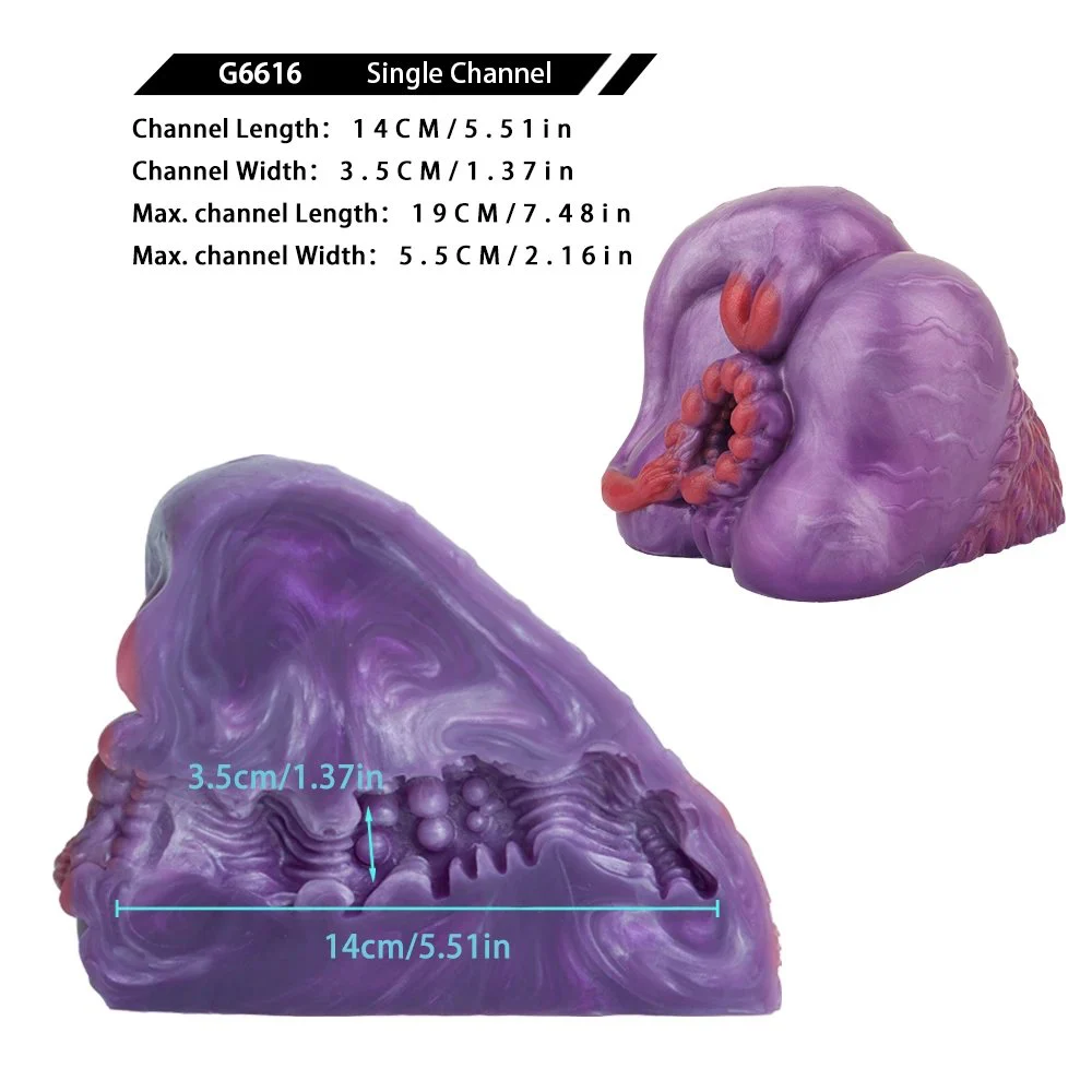 Purple Red Silicone for Adult Men Fantasy Animal Ass Male Masturbator Realistic Vagina Pocket Pussy Sex Toys