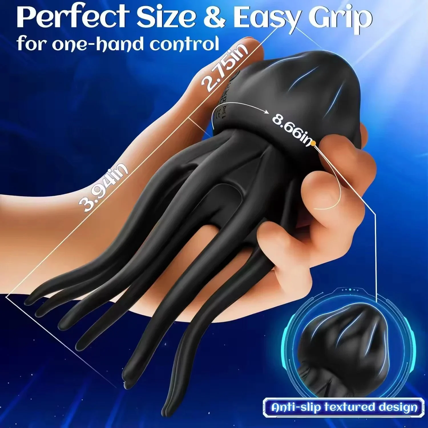 Jellyfish Glans Trainer Silicone Waterproof 10 Vibration Modes Real Touch Feeling Glans Stimulation Exercise Masturbator