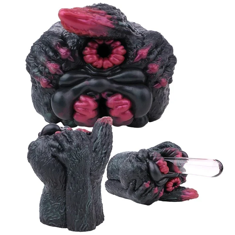 realistic Animal Chinchilla Big Buttock Inverted Mold Silicone Male Masturbator Pocket Penis Stroker Daul Channel Sex Toys