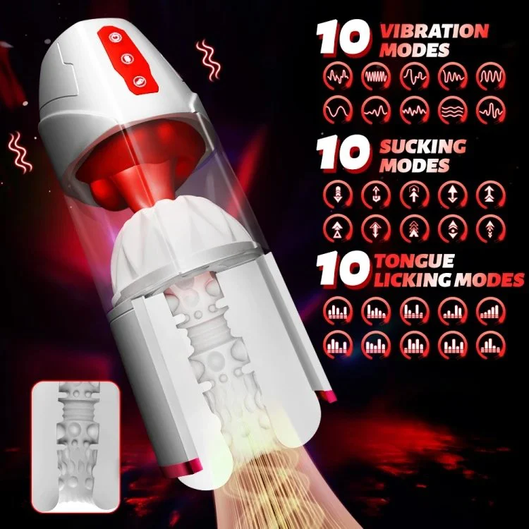 Electric Fully Automatic Lips Licking and Sucking Men Masturbation Massager Adult Sex Toys