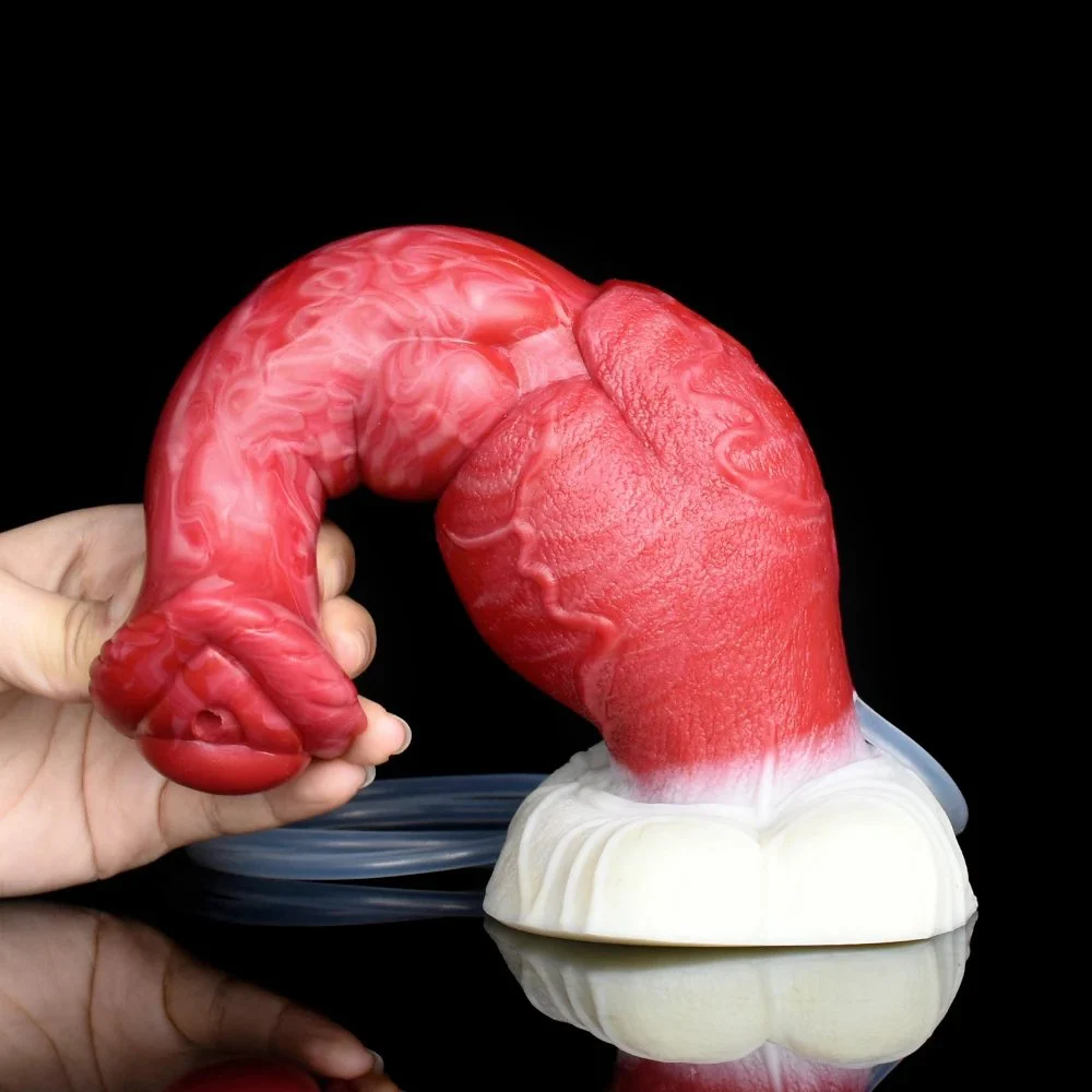 Squirting Dog Knot Dildo Realistic Ejaculating Penis Squirting Knot Dildo for Women Sex Toy