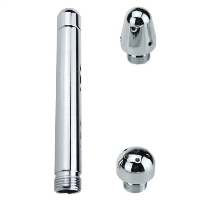 Adult Metal Douche Sex Toy Anal Vaginal Enema Syringe for Couple Shower Use