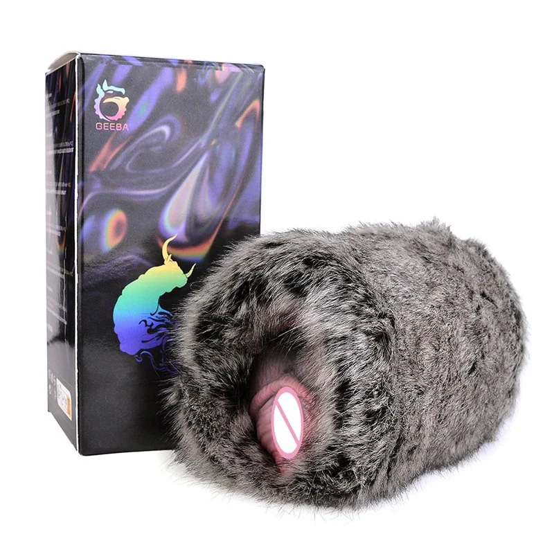 Fantasy Silicone Masturbator With Fur Dual Hole Adult Sex Toys for Men Realistic Vagina Pocket Pussy All-pass Channel