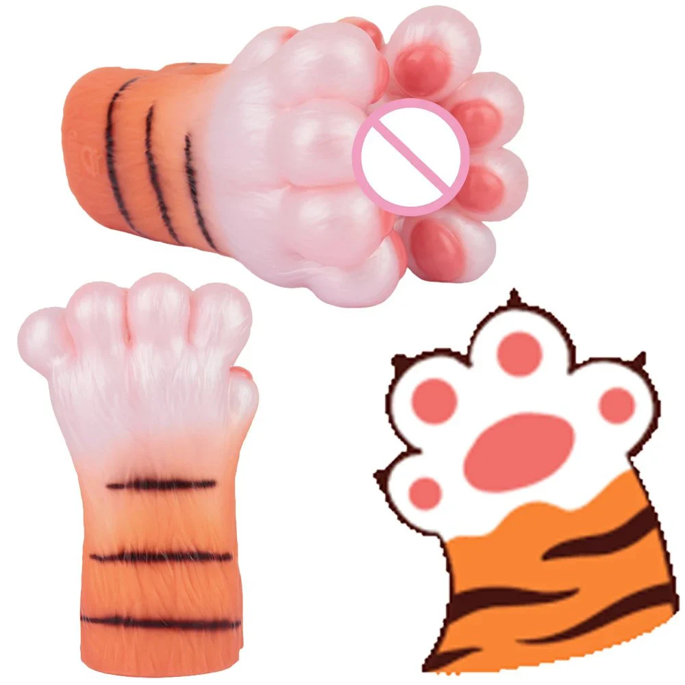 Fantasy Tiger Paw Male Masturbator with Furry Exterior & Realistic Silicone Tunnel Soft Touch Single Channel Toy for Solo Play