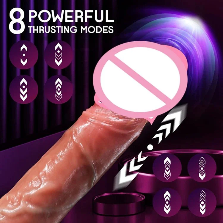 Telescopic Vibrating Huge Silicone Dildo Female Masturbation with Heating Remote Control Penis for Women