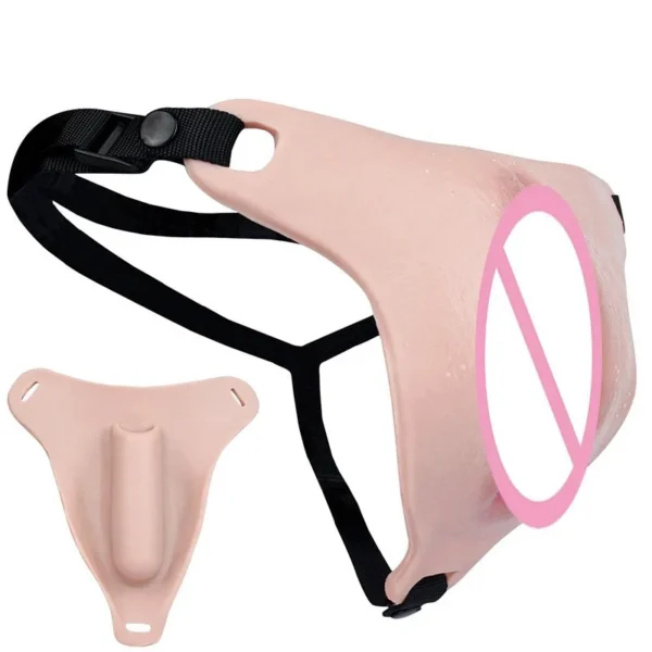 Realistic Vaginal Pussy Pads With Belt Male Strap-On MTF Packers Clitoris Pads for Transgender&Crossdresser Adult Sex Toys