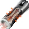 Rechargeable 3D Deep Throat Oral Sex Toys for Men Automatic Sucking Tongue Licking Masturbation Cup