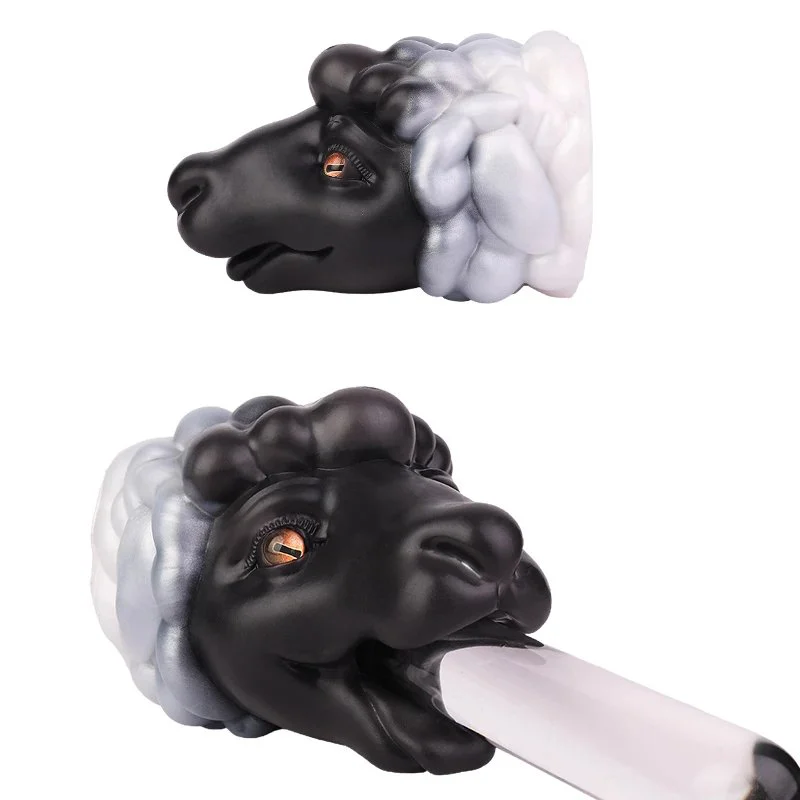 Seductive, Soft Silicone Male Masturbator with a Sheep-head Design and Internal Textures for Enhanced Sensation