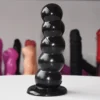 7.8 Total 7.3 Insertable Big Anal Toys Dia 2.2 Round Ball Shaped Butt Plug Graduated Five Beads Ripple Ribbed Anal Bead Dildo