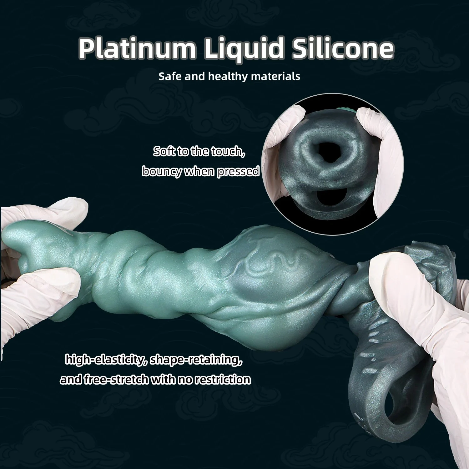 Fantasy Knot Penis Sleeve, Silicone Semen Lock Ring Delay Ejaculating Reusable Comdon Sex Toy for Couples