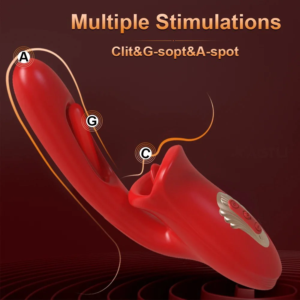 3 In1 Female Mouth Clitoral G-spot Stimulus Vibrator Adult Sex Toys Dildo Vibrator