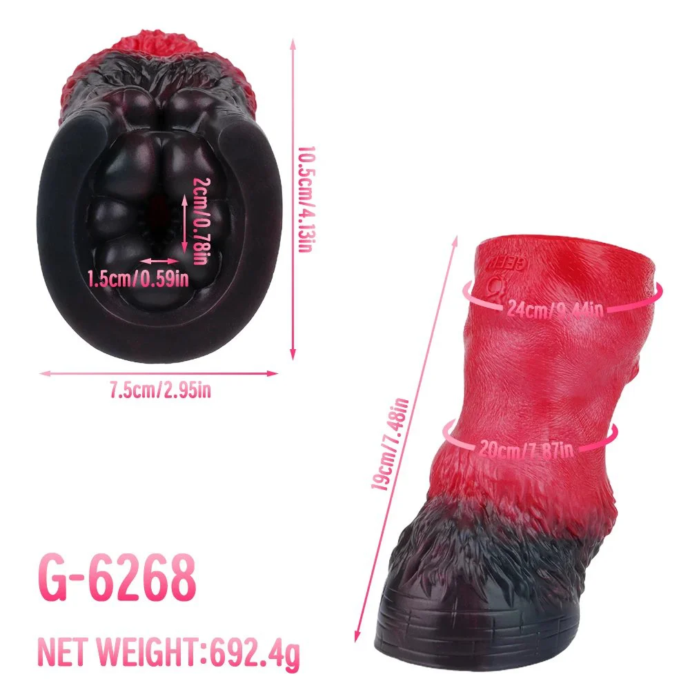 Donkey Hoof-Shaped Silicone Male Handheld Masturbator with Internal Textures for Enhanced Sensation