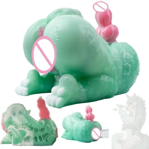 Fantasy Animal Fox Butt and Dog Dildo Butt Design Male Masturbator Medical-Grade Silicone Pocket Pussy Men's Stroker Cup