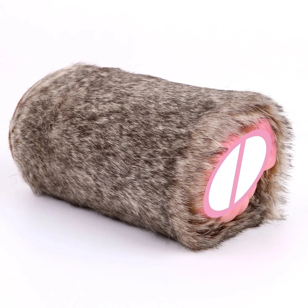 Man Masturbation Sex Toy Realistic Animal lion Vagina with Fur Soft Pocket Pussy Sex Toy for Male