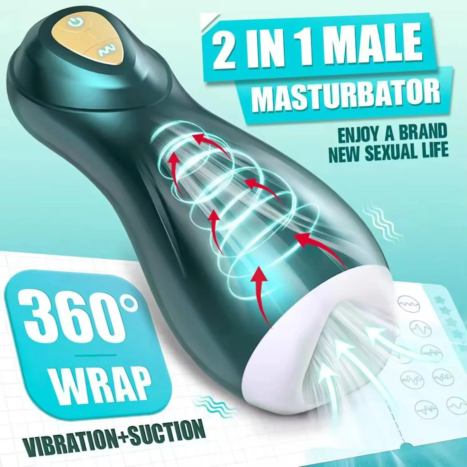Masturbator for Man Male Masturbator Penis Pump Stroker with 5 Vibrating & Sucking Modes for Penis Stimulation,adult Toys