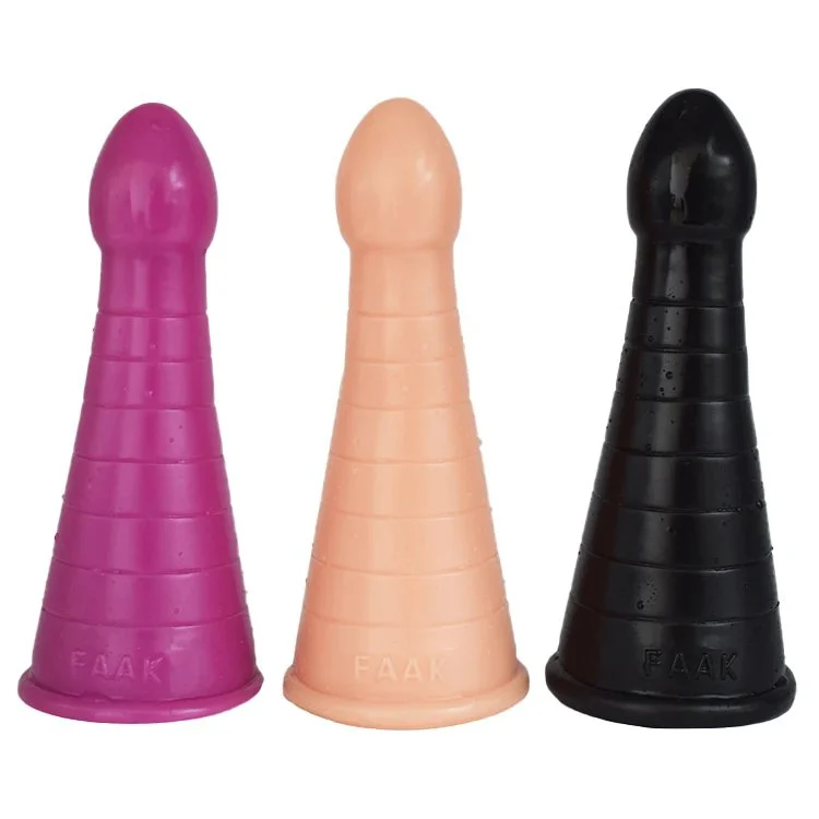 7.5 Long Anal Dildo 2.8 Big Butt Plug Faak Shaped Dildos Christmas Hat Cone Strip Ribbed Anal Toys with Big Head