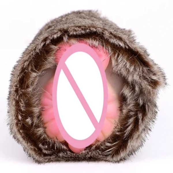 Man Masturbation Sex Toy Realistic Animal lion Vagina with Fur Soft Pocket Pussy Sex Toy for Male