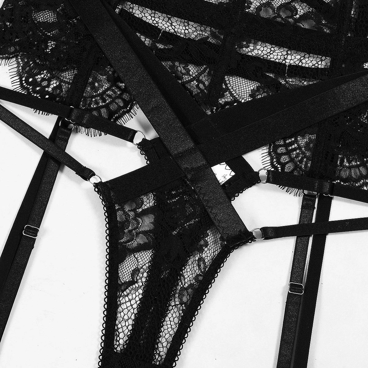 Lace Splicing Hollowed Out Body Shaping See Through Seamless Bra Sets Femme Sexy Lingerie Mature Woman Erotic Underwear