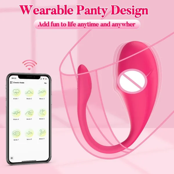 9 Vibration Modes APP Control G Spot Clitoral Stimulator Wearable Panty Dildo Vibrator Sex Toys Women