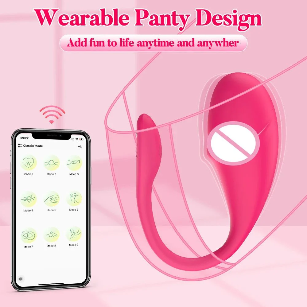 9 Vibration Modes APP Control G Spot Clitoral Stimulator Wearable Panty Dildo Vibrator Sex Toys Women
