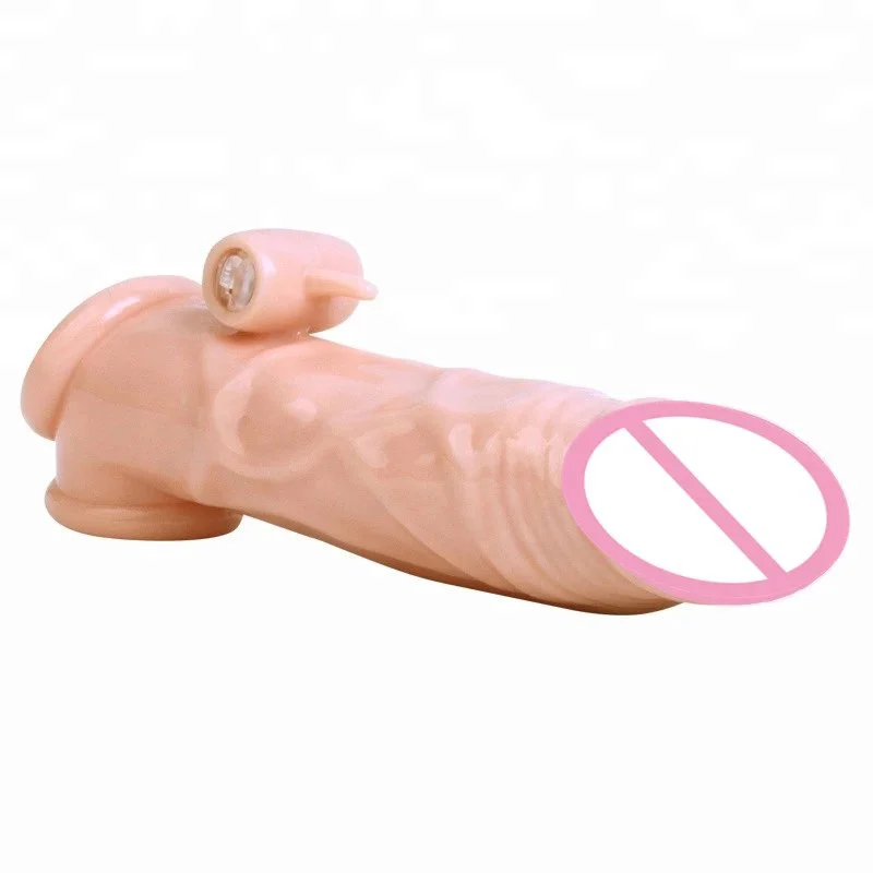 Triple Ejaculation Delayed Vibrating Penis Sleeve Male Penile Sheath