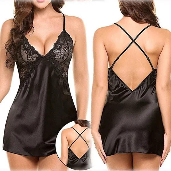New Sleeveless Backless Lingerie Women Sexy Sleepwear Nightdress Plus Size
