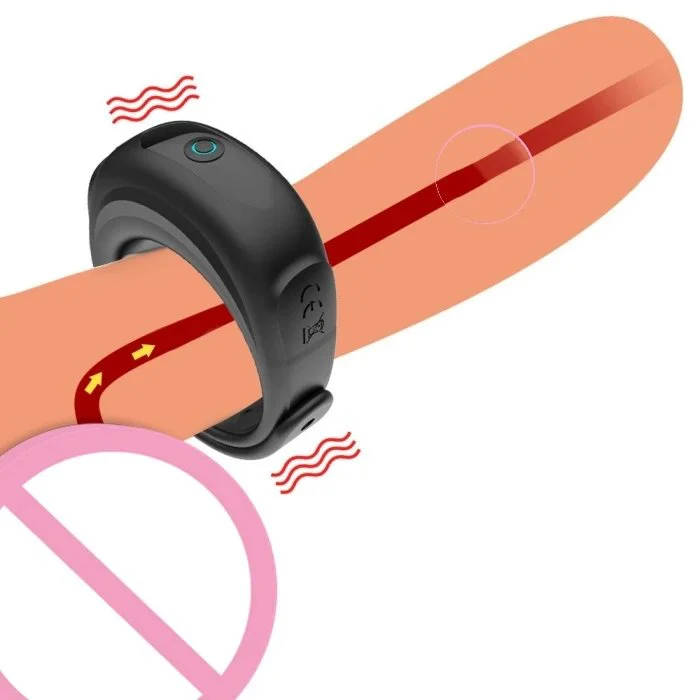 Men's Adjustable 10 Speeds Vibrating Cock Ring Delay Ejaculation Silicone Penis Ring