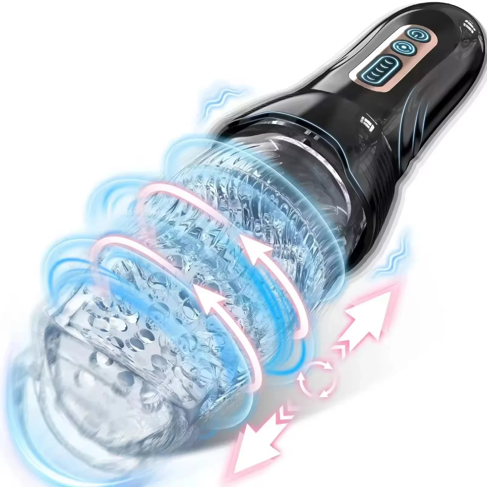 Hands Free Double Side Motors 10 Strong Vibrations Thrusting Men Vibrator Aircraft Masturbation Cup Sucking Masturbator