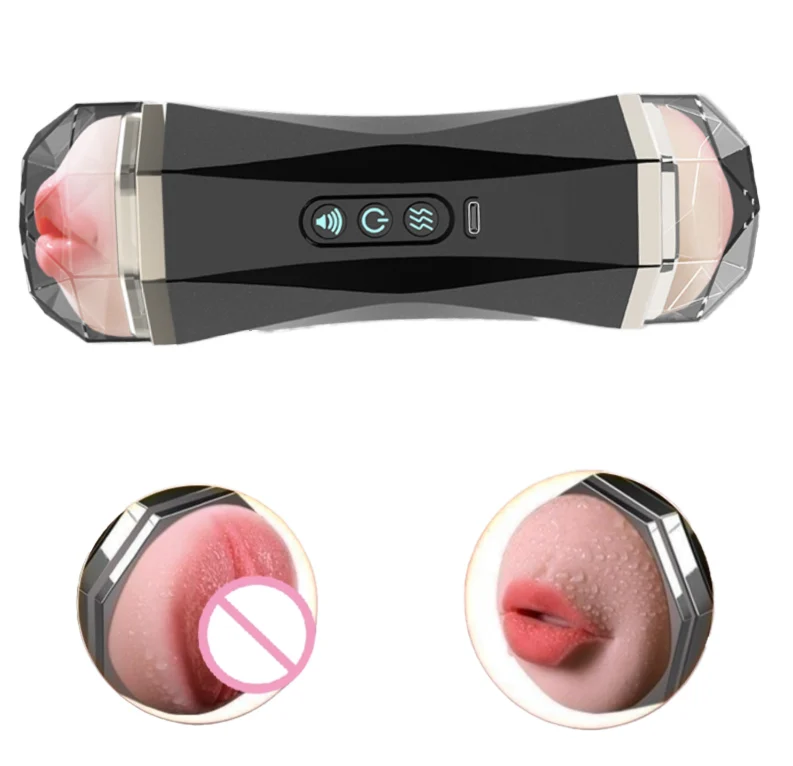 Arrivals Voice Interaction Double Head Vibrator Masturbation Cup Male Men's Sexual Products Exercise Masturbation Cup