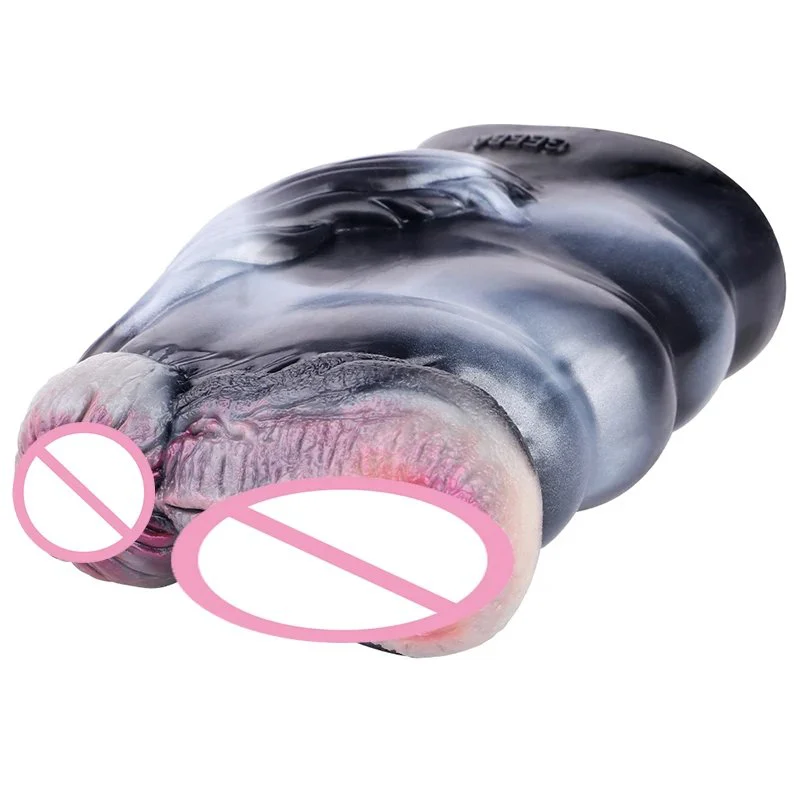 Double Hole Animal Horse Masturbation Cup Soft Silicone Male Masturbator Realistic Vagina Prostate Massage Pussy Sex Toy