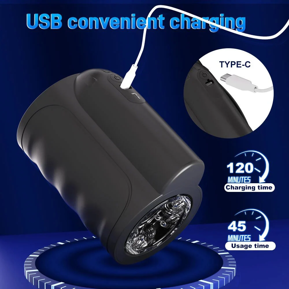 Handheld 7 Modes Penis Training Device Automatic Rotation Thrusting Piston Masturbation Cup Male Sex Toys