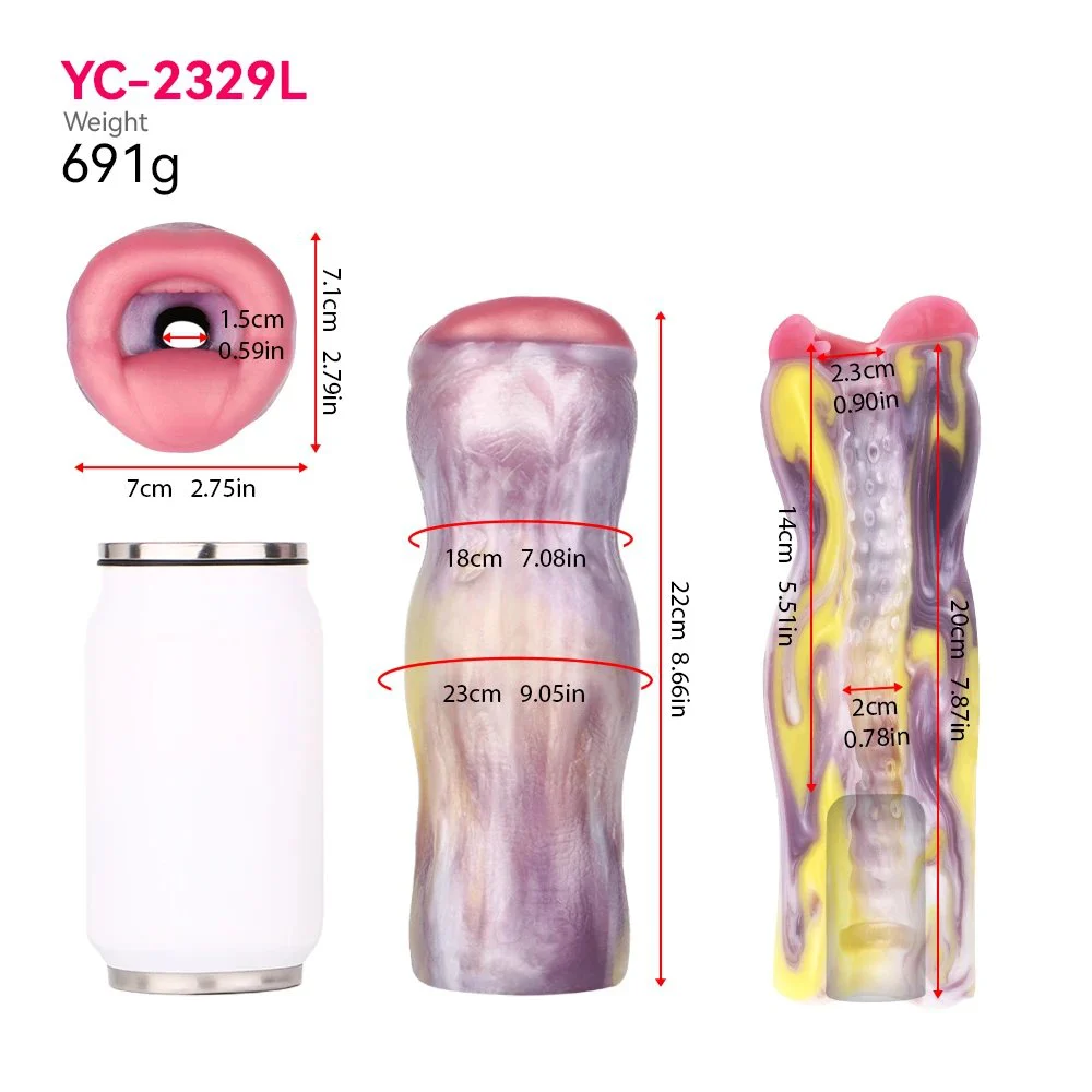 Fantasy Oral Masturbator Cup Eldritch Lips Design with Purple Flame Style for Men
