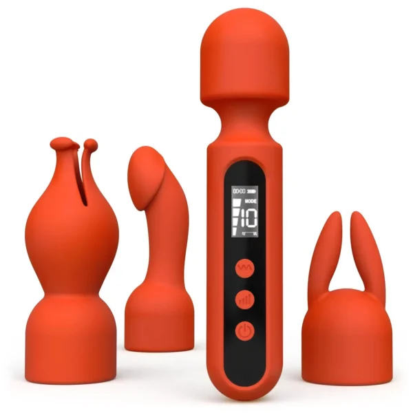 USB Rechargeable Mulheres Vibradoras G Spot Glans Clitoral Stimulator LCD Display Passion Wand Massager Vibrator Kits for Women