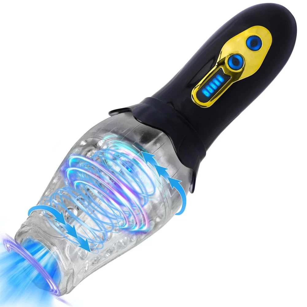 Multi-frequency Frequency Flashing Transparent Automatic Rotation Male Masturbation Aircraft Cup Sex Toys