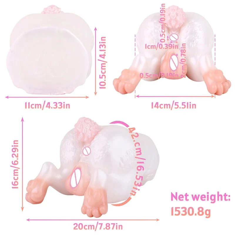 Silicone-based Male Masturbator Shaped Like a Miniature Pig Featuring a Dual-channel Design and a Strong Sense of Envelopment