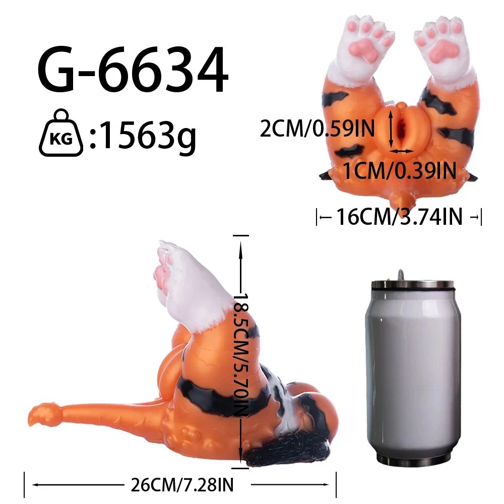 Fantasy Animal Tiger Butt Design Male Masturbator Single Channel Pussy Stroker for Men Soft Silicone Adult