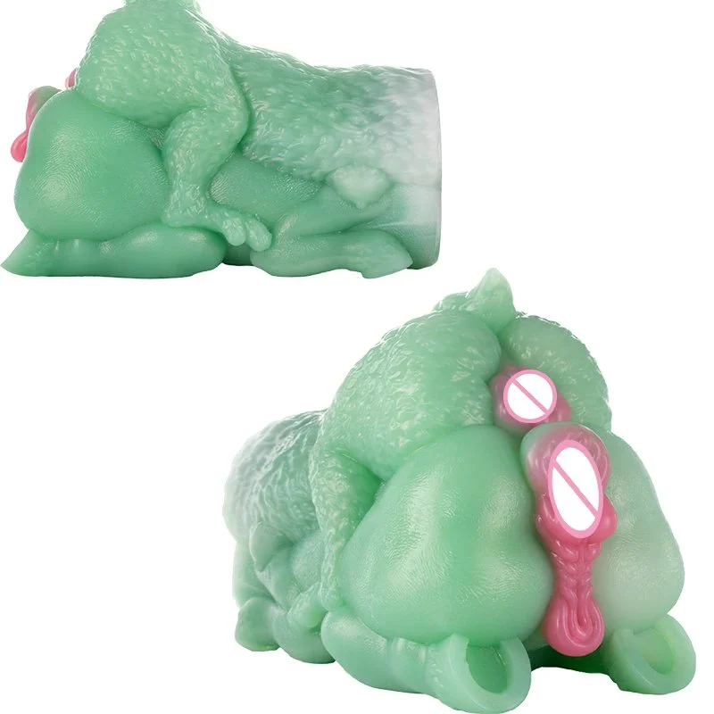 Florence Green Fantasy Creature Silicone Male Masturbator, Dual Channel Realistic Texture Adult Pleasure Toy for Men (18+)