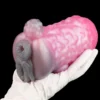 Fantasy Monster Dragon Beast Masturbation Cup Polarized Gold Powder Soft Silicone Vagina Male Masturbator Adult Toys
