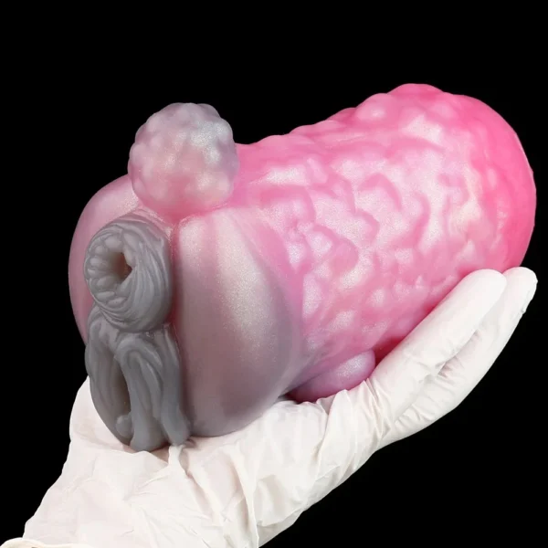 Fantasy Monster Dragon Beast Masturbation Cup Polarized Gold Powder Soft Silicone Vagina Male Masturbator Adult Toys