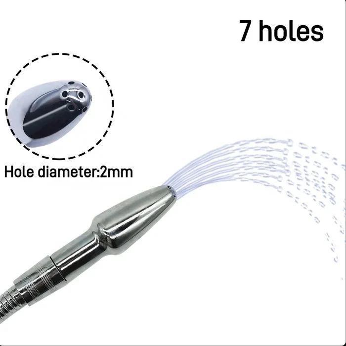Anal Douche Household Shower Adapter Metal Shower Enema for Anal Vaginal Cleaning