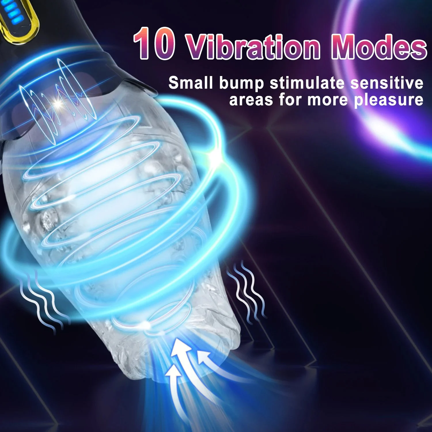 Multi-frequency Frequency Flashing Transparent Automatic Rotation Male Masturbation Aircraft Cup Sex Toys