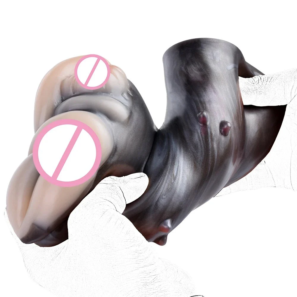 Latest Animal Monster Masturbation Cup Dual Anal and Vagina Masturbating Sex Toys for Fantasy Masturbator