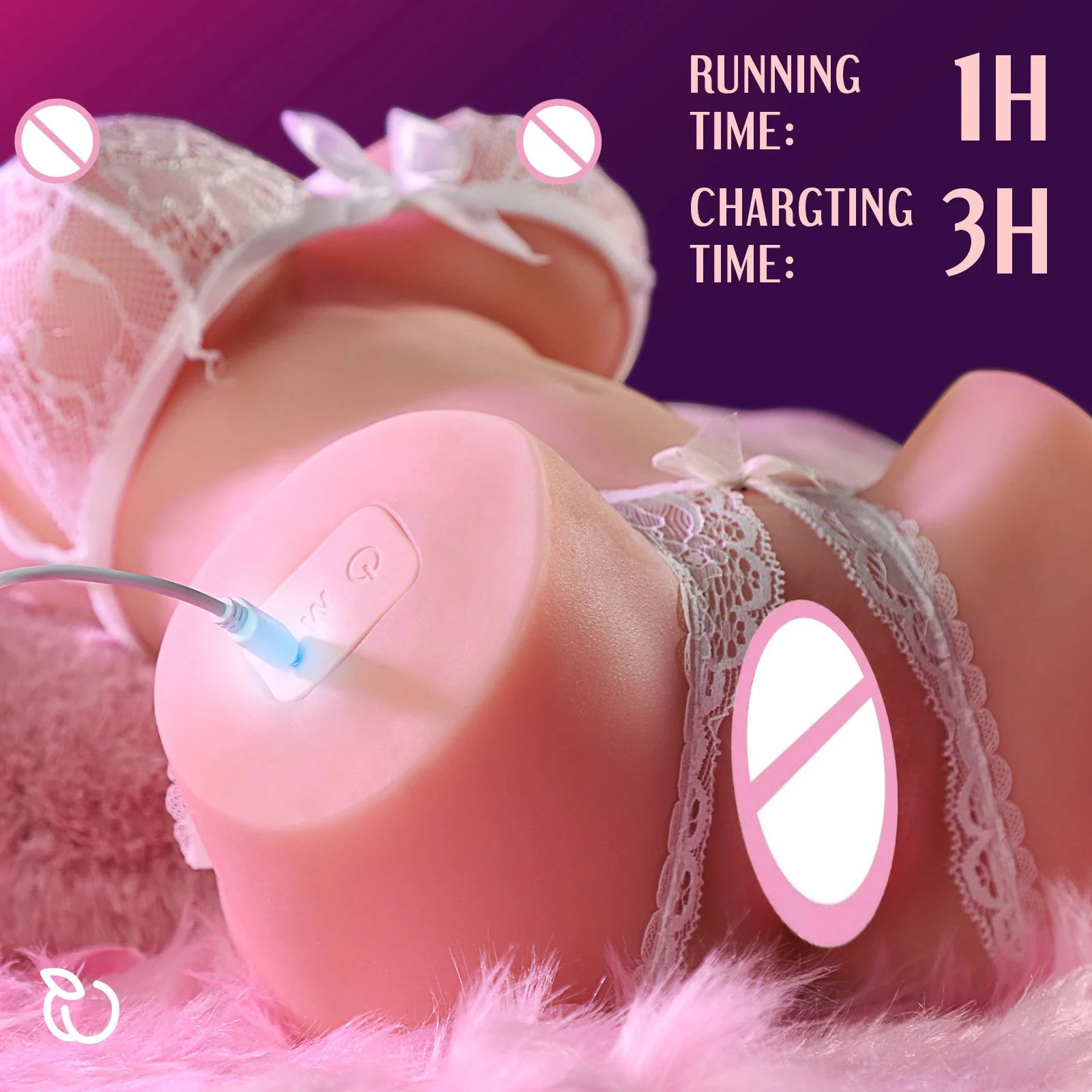Lifelike TPE Sex Doll with 10 Frequency Vibration Modes ABSVagina & Big Ass Half Body Silicone Design for Male Masturbation