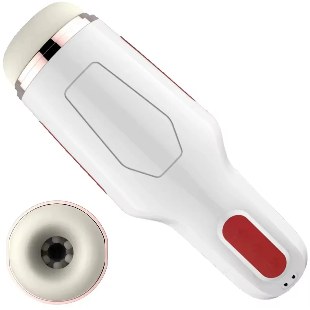 One-Click Burst Adult Sex Toys for Men 10-Freq Vibrating and 5-Freq Clamping Charging Masturbator